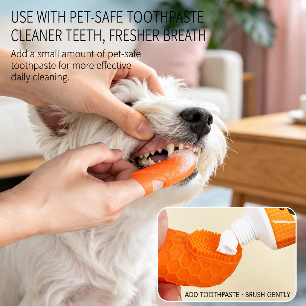 DeepSweep Soft Silicone Dog Finger Toothbrush