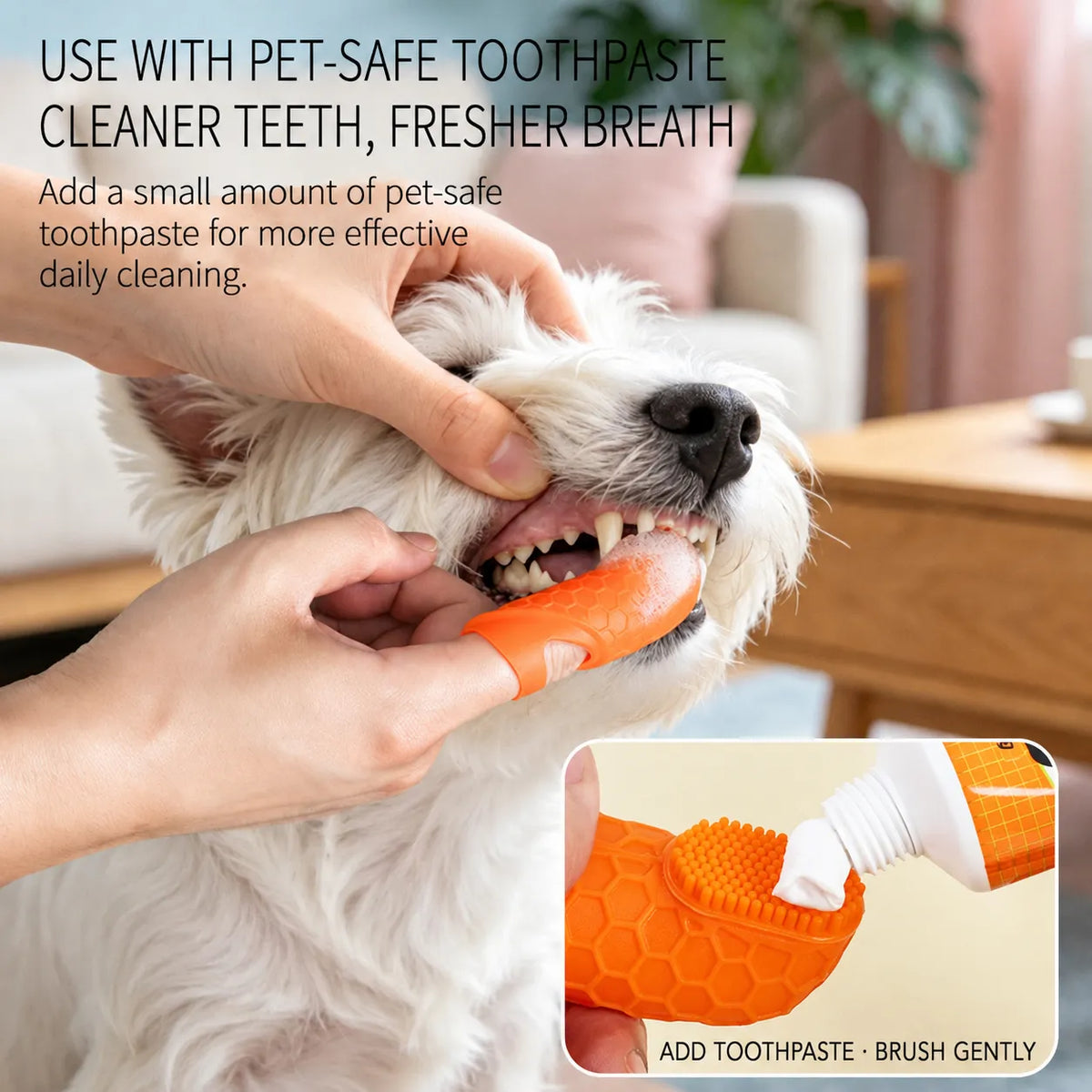 DeepSweep Soft Silicone Dog Finger Toothbrush